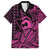 Koa Ikaika Warrior Helmet with Shark Family Matching Puletasi and Hawaiian Shirt Pink Kakau Style