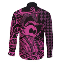 Koa Ikaika Warrior Helmet with Shark Family Matching Puletasi and Hawaiian Shirt Pink Kakau Style LT9 - Polynesian Pride