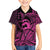 Koa Ikaika Warrior Helmet with Shark Family Matching Puletasi and Hawaiian Shirt Pink Kakau Style