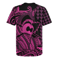 Koa Ikaika Warrior Helmet with Shark Rugby Jersey Pink Kakau Style