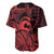 Koa Ikaika Warrior Helmet with Shark Baseball Jersey Red Kakau Style