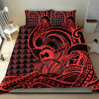 Koa Ikaika Warrior Helmet with Shark Bedding Set Red Kakau Style LT9 - Polynesian Pride
