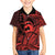 Koa Ikaika Warrior Helmet with Shark Family Matching Puletasi and Hawaiian Shirt Red Kakau Style