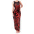 Koa Ikaika Warrior Helmet with Shark Family Matching Tank Maxi Dress and Hawaiian Shirt Red Kakau Style