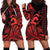 Koa Ikaika Warrior Helmet with Shark Hoodie Dress Red Kakau Style