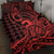 Koa Ikaika Warrior Helmet with Shark Quilt Bed Set Red Kakau Style