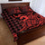 Koa Ikaika Warrior Helmet with Shark Quilt Bed Set Red Kakau Style