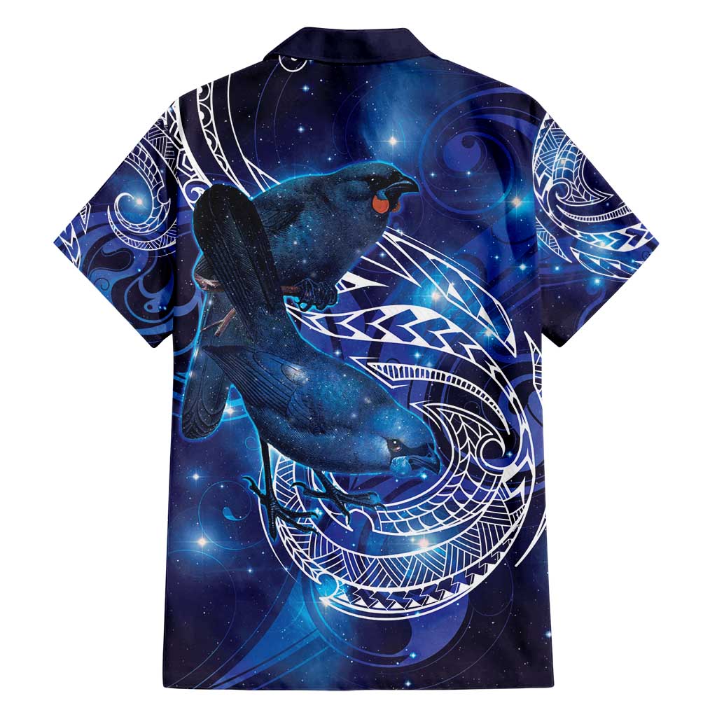 North Island Kokako and South Island Kokako Family Matching Tank Maxi Dress and Hawaiian Shirt New Zealand Native Bird with Galaxy Vibe