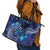 North Island Kokako and South Island Kokako Leather Tote Bag New Zealand Native Bird with Galaxy Vibe