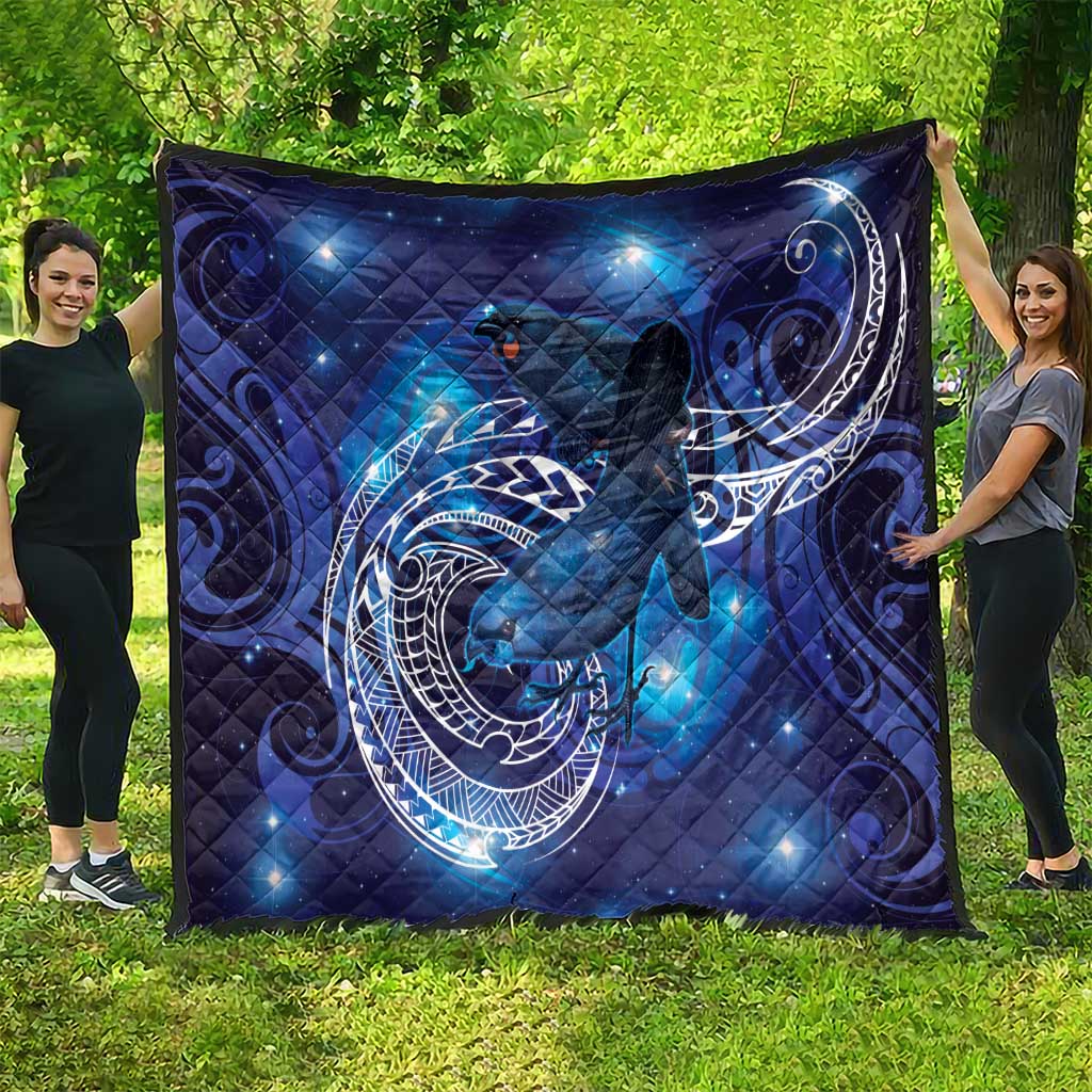 North Island Kokako and South Island Kokako Quilt New Zealand Native Bird with Galaxy Vibe LT9 - Polynesian Pride