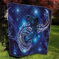 North Island Kokako and South Island Kokako Quilt New Zealand Native Bird with Galaxy Vibe LT9 - Polynesian Pride