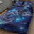 North Island Kokako and South Island Kokako Quilt Bed Set New Zealand Native Bird with Galaxy Vibe