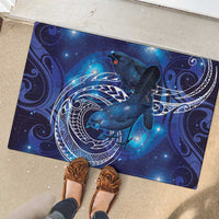 North Island Kokako and South Island Kokako Rubber Doormat New Zealand Native Bird with Galaxy Vibe LT9 - Polynesian Pride