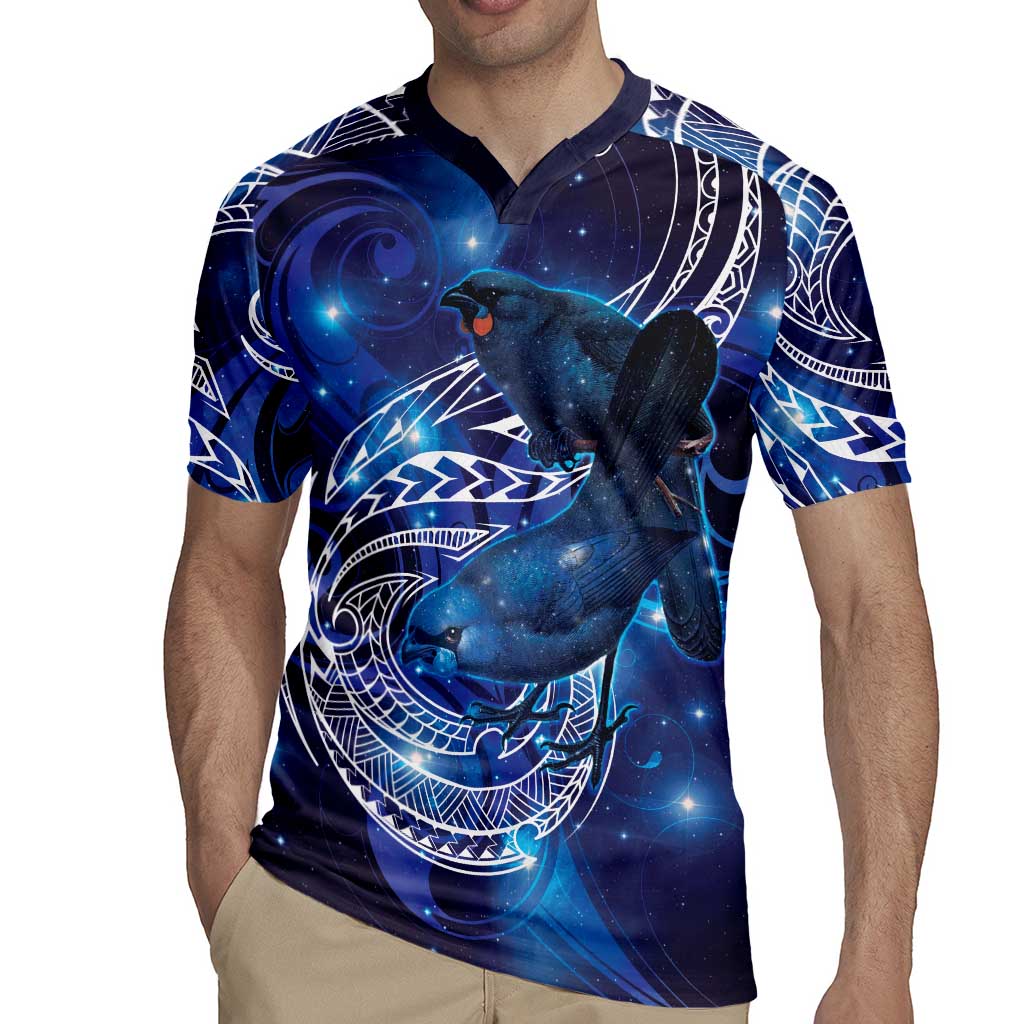 North Island Kokako and South Island Kokako Rugby Jersey New Zealand Native Bird with Galaxy Vibe