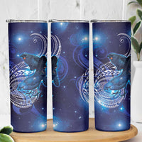 North Island Kokako and South Island Kokako Skinny Tumbler New Zealand Native Bird with Galaxy Vibe LT9 - Polynesian Pride
