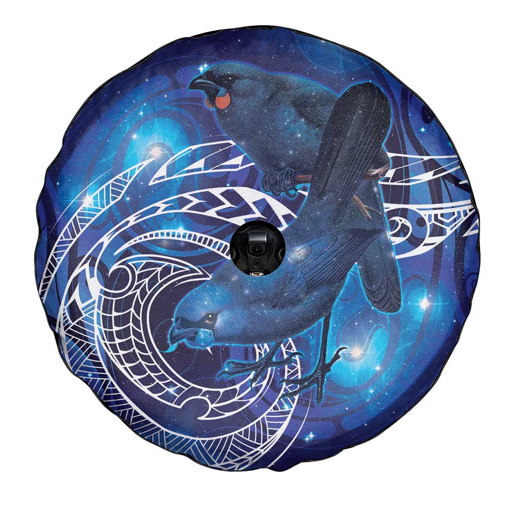 North Island Kokako and South Island Kokako Spare Tire Cover New Zealand Native Bird with Galaxy Vibe