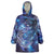 North Island Kokako and South Island Kokako Wearable Blanket Hoodie New Zealand Native Bird with Galaxy Vibe