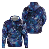 North Island Kokako and South Island Kokako Zip Hoodie New Zealand Native Bird with Galaxy Vibe LT9 - Polynesian Pride