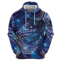 North Island Kokako and South Island Kokako Zip Hoodie New Zealand Native Bird with Galaxy Vibe LT9 - Polynesian Pride
