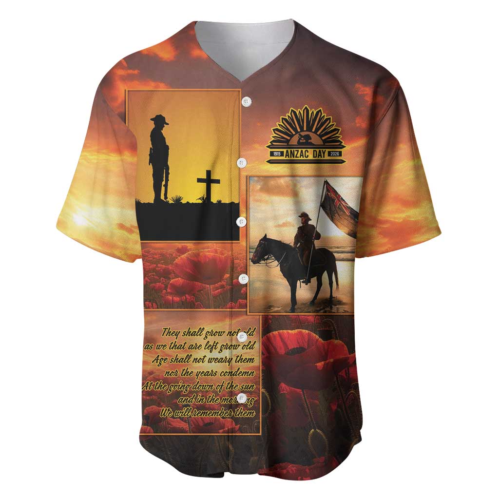 ANZAC Day Film Reel Lest We Forget Baseball Jersey Australia NZ Memorial