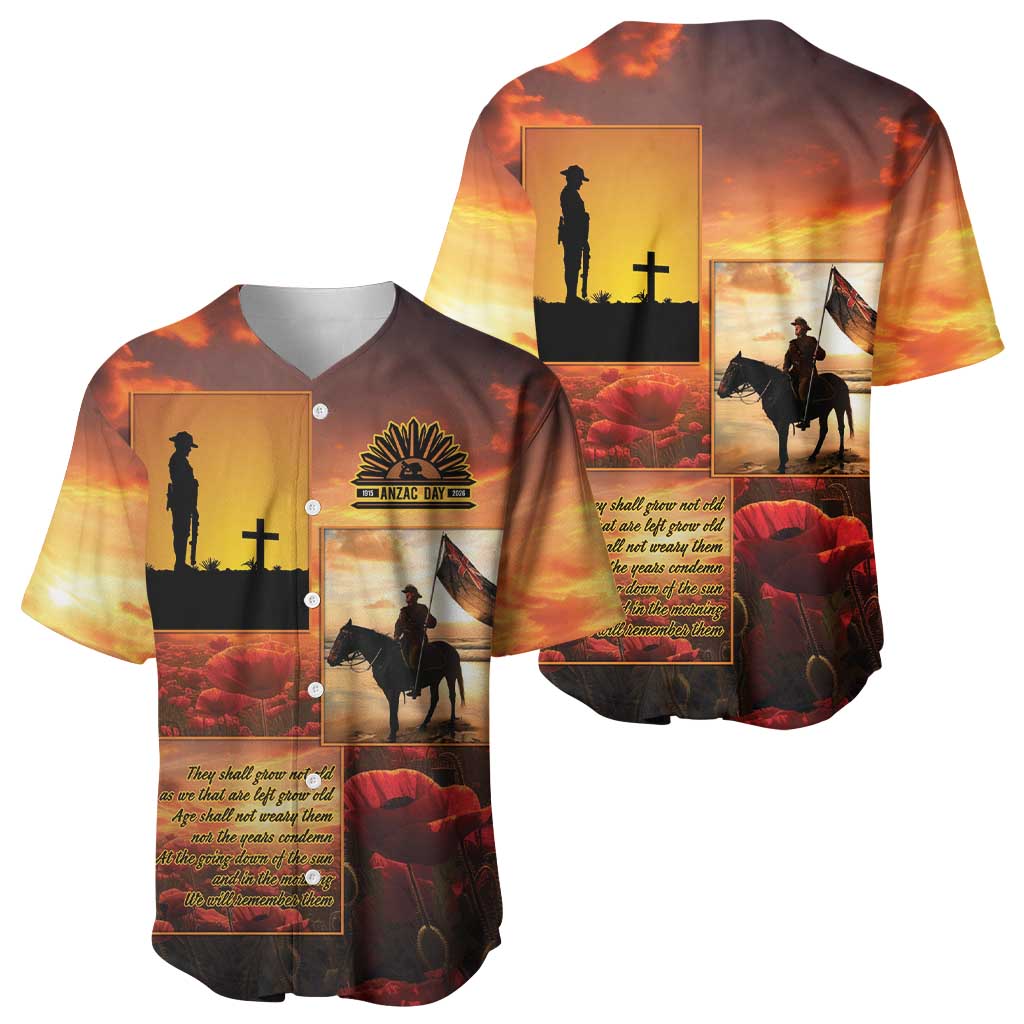 ANZAC Day Film Reel Lest We Forget Baseball Jersey Australia NZ Memorial