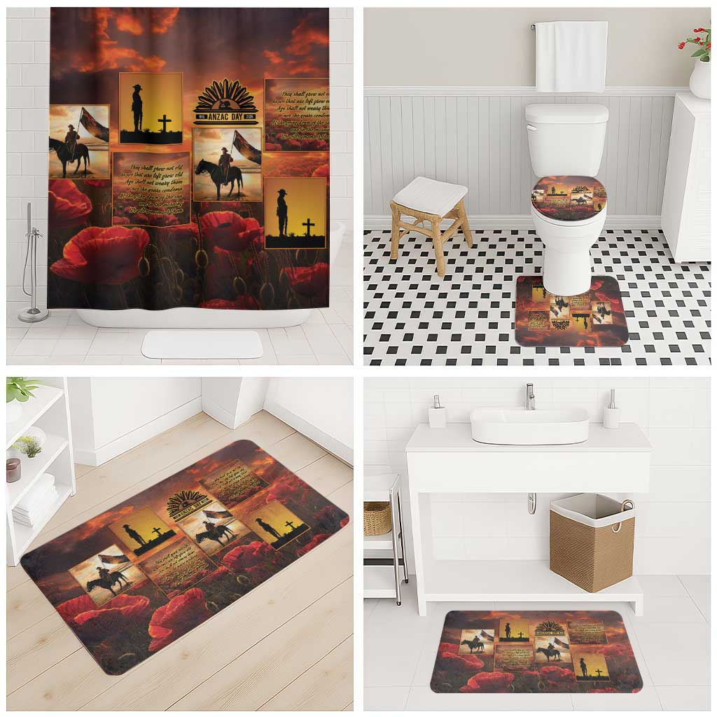 ANZAC Day Film Reel Lest We Forget Bathroom Set Australia NZ Memorial