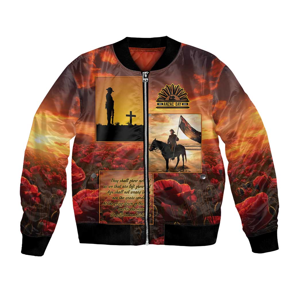 ANZAC Day Film Reel Lest We Forget Bomber Jacket Australia NZ Memorial