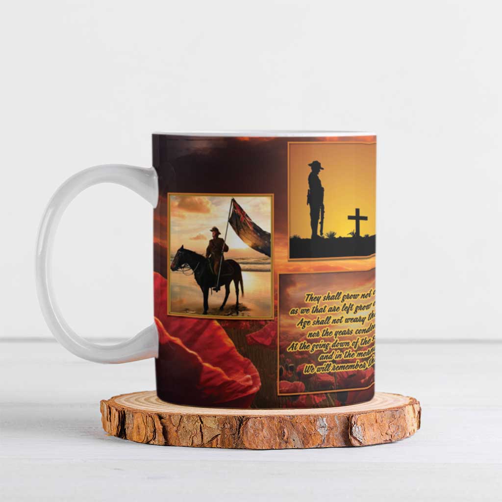 ANZAC Day Film Reel Lest We Forget Ceramic Mug Australia NZ Memorial