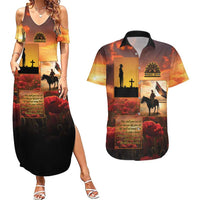 ANZAC Day Film Reel Lest We Forget Couples Matching Summer Maxi Dress and Hawaiian Shirt Australia NZ Memorial LT9 Red - Polynesian Pride