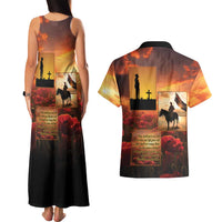 ANZAC Day Film Reel Lest We Forget Couples Matching Tank Maxi Dress and Hawaiian Shirt Australia NZ Memorial LT9 - Polynesian Pride