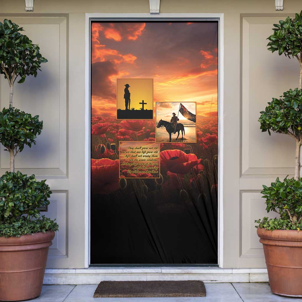 ANZAC Day Film Reel Lest We Forget Door Cover Australia NZ Memorial