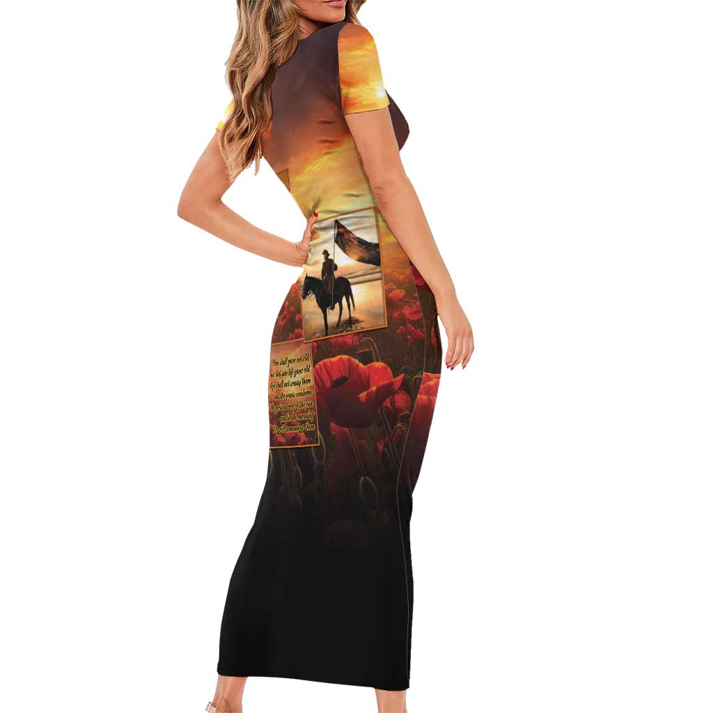 ANZAC Day Film Reel Lest We Forget Family Matching Short Sleeve Bodycon Dress and Hawaiian Shirt Australia NZ Memorial