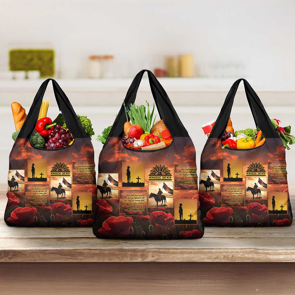 ANZAC Day Film Reel Lest We Forget Grocery Bag Australia NZ Memorial
