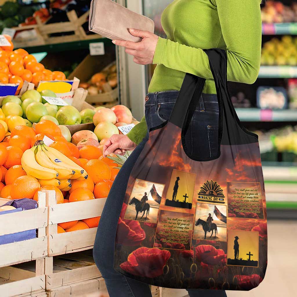 ANZAC Day Film Reel Lest We Forget Grocery Bag Australia NZ Memorial