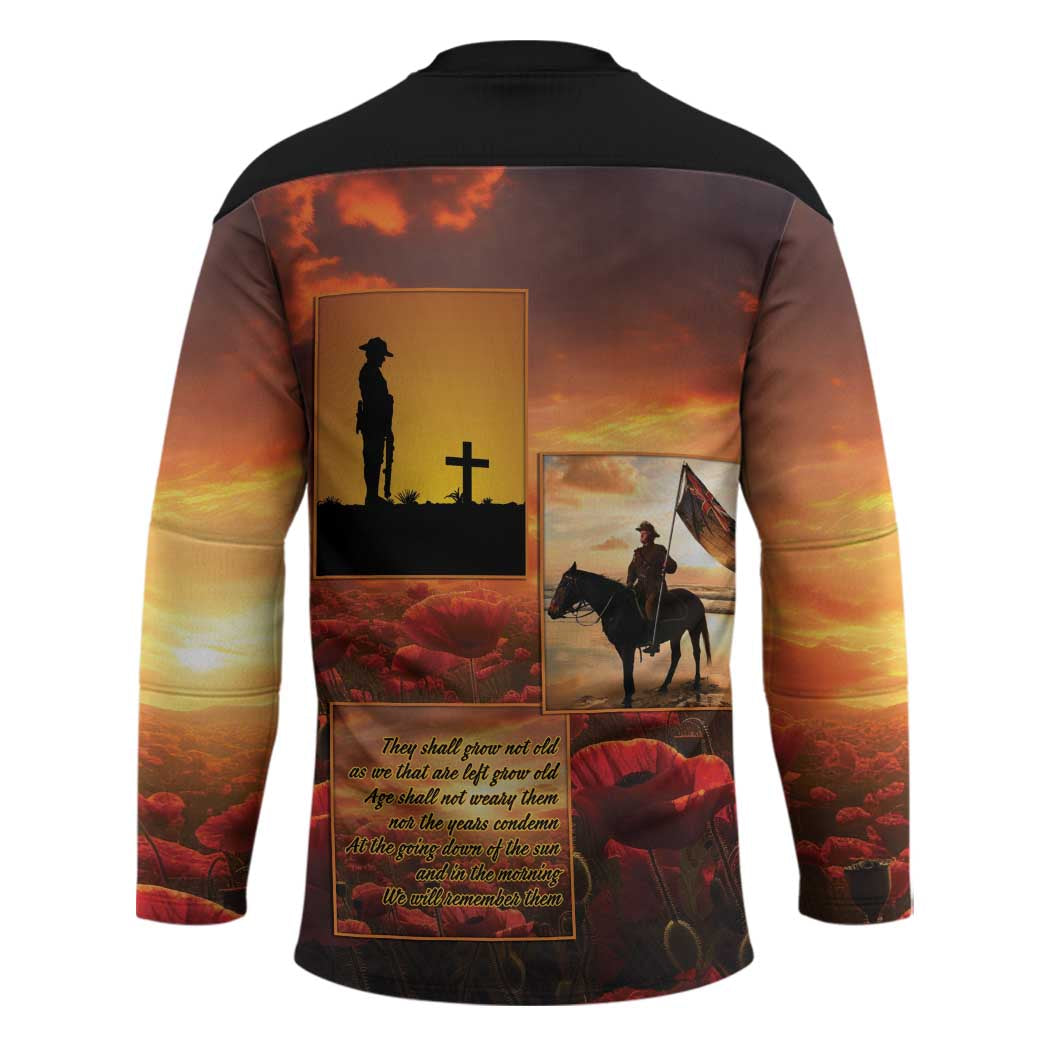 ANZAC Day Film Reel Lest We Forget Hockey Jersey Australia NZ Memorial