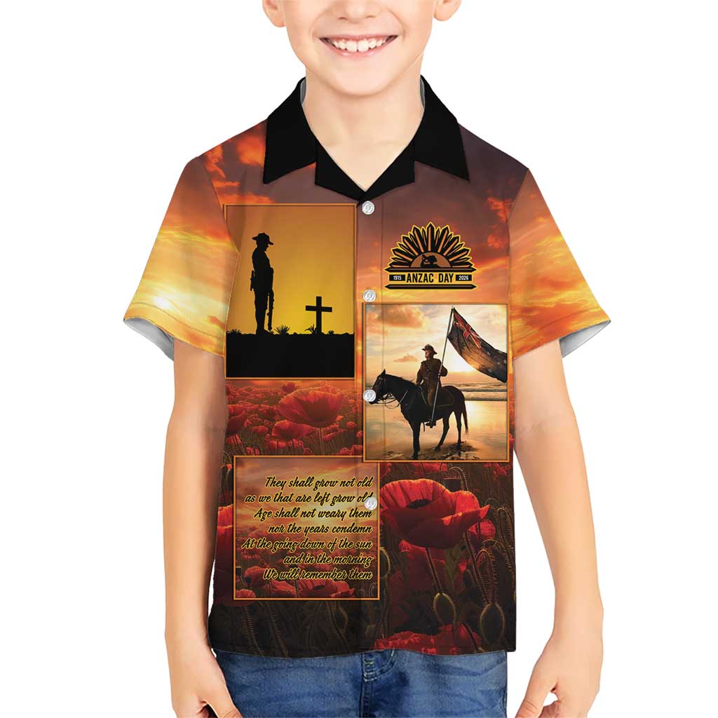 ANZAC Day Film Reel Lest We Forget Kid Hawaiian Shirt Australia NZ Memorial