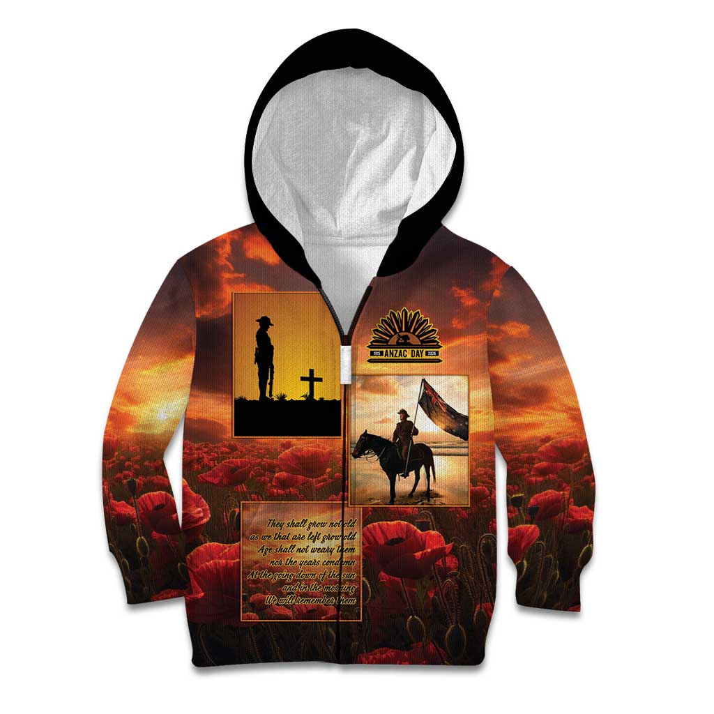 ANZAC Day Film Reel Lest We Forget Kid Hoodie Australia NZ Memorial