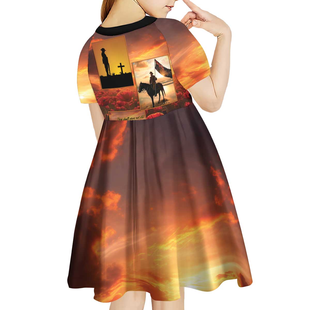 ANZAC Day Film Reel Lest We Forget Kid Short Sleeve Dress Australia NZ Memorial