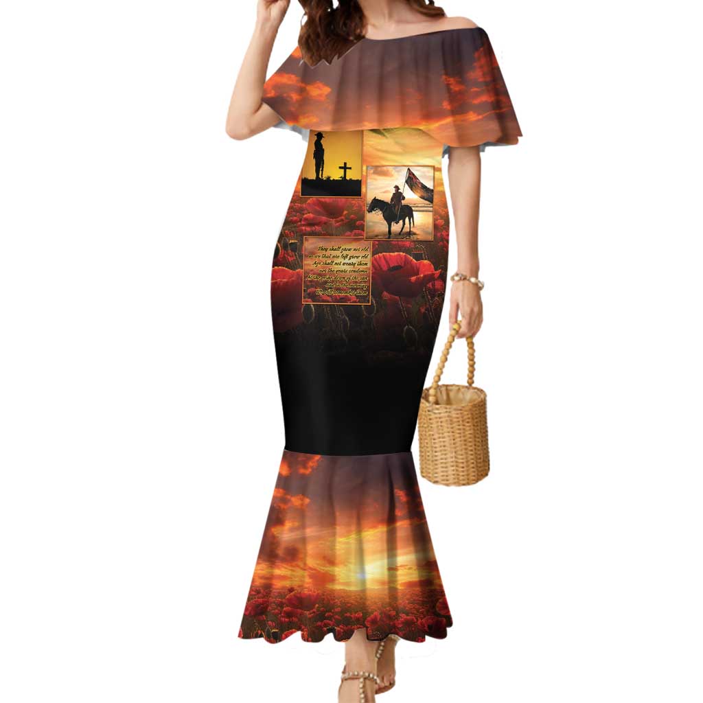 ANZAC Day Film Reel Lest We Forget Mermaid Dress Australia NZ Memorial