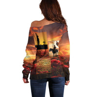 ANZAC Day Film Reel Lest We Forget Off Shoulder Sweater Australia NZ Memorial