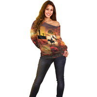 ANZAC Day Film Reel Lest We Forget Off Shoulder Sweater Australia NZ Memorial
