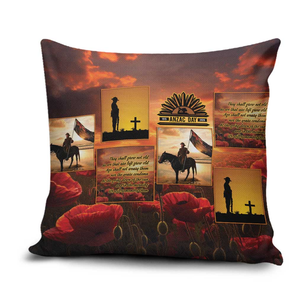 ANZAC Day Film Reel Lest We Forget Pillow Cover Australia NZ Memorial