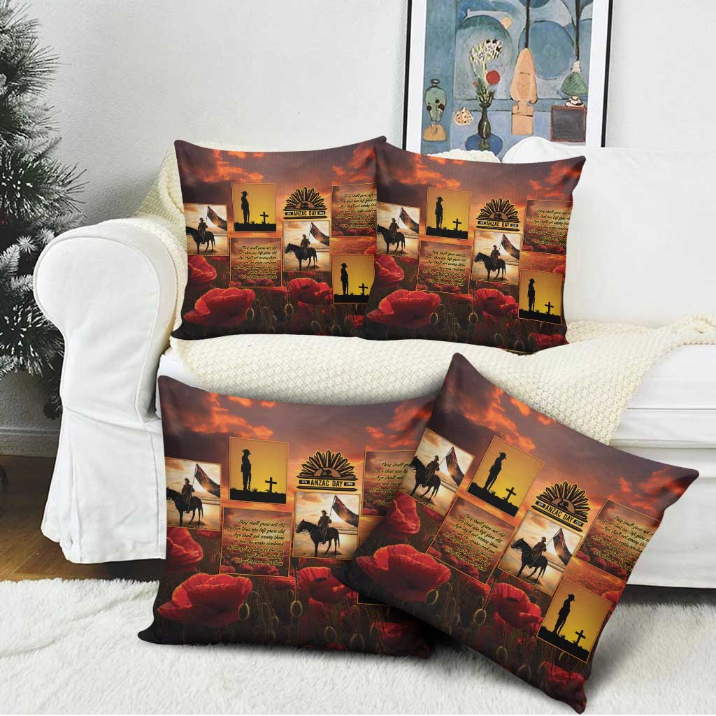ANZAC Day Film Reel Lest We Forget Pillow Cover Australia NZ Memorial