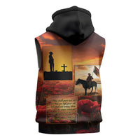 ANZAC Day Film Reel Lest We Forget Sleeveless Zip Hoodie Australia NZ Memorial