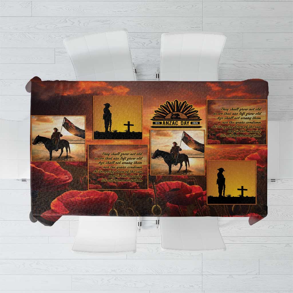 ANZAC Day Film Reel Lest We Forget Tablecloth Australia NZ Memorial