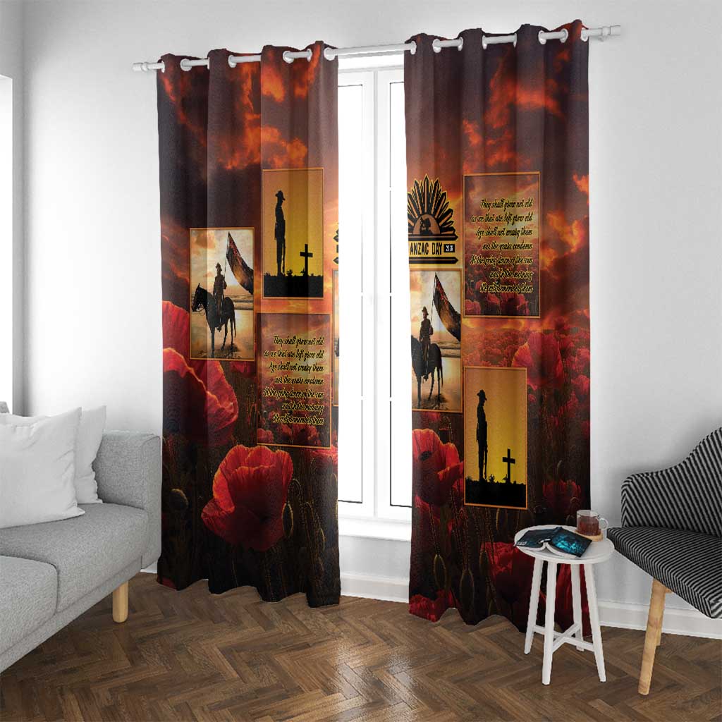 ANZAC Day Film Reel Lest We Forget Window Curtain Australia NZ Memorial