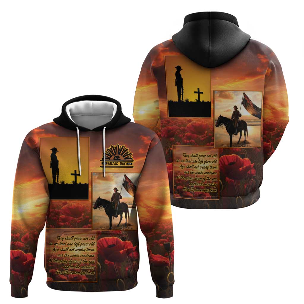 ANZAC Day Film Reel Lest We Forget Zip Hoodie Australia NZ Memorial