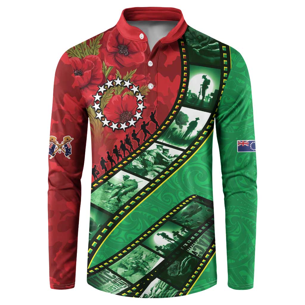 Personalised Cook Islands ANZAC 1915-2026 Filmstrip Button Sweatshirt Lest We Forget 25 April