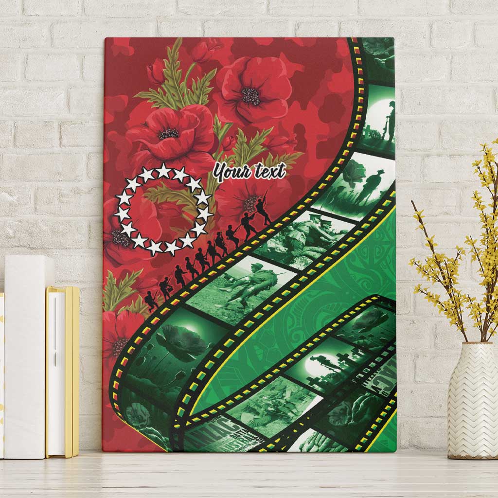 Personalised Cook Islands ANZAC 1915-2026 Filmstrip Canvas Wall Art Lest We Forget 25 April