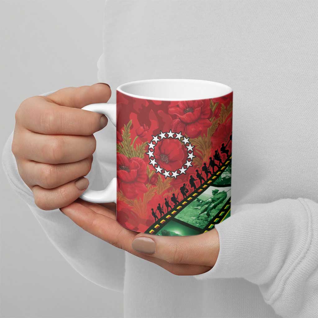 Personalised Cook Islands ANZAC 1915-2026 Filmstrip Ceramic Mug Lest We Forget 25 April